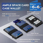 RUNBOX Slim Card Holder Wallet for Men, Minimalist RFID Blocking Wallet with Pop-Up Function, Ultra-Thin Design, Metal Business Card Cases holds 6+6 Cards, Gifts for Men, Men's Accessories