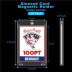 25-Pack Sleeved Card Magnetic Holders - 100pt Magnetic Card Case, Fits Sleeved Card First, One Touch Card Holder, Inner Size 2.63″×3.70″, Clear Hard Case for Trading Cards, Sports Card, Games Cards
