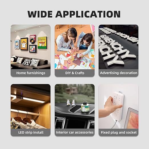 Double Sided Tape Heavy Duty 1'' × 20Ft, Made of 3M PE Foam Removable Mounting Tape, Waterproof Wall-Safe Tape for Poster, LED Strip Lights, Home Decor, Signs, DIY, Indoor & Outdoor Use