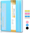 UEBZFOCS Dotted Notebook, Spiral Notebook Journal 8.5” x 11”, A4 Large Dot Grid Notebooks for Women Men, 100 GSM Dotted Paper, Plastic Hardcover Spiral Bullet Journals for Work School Sketching, Blue