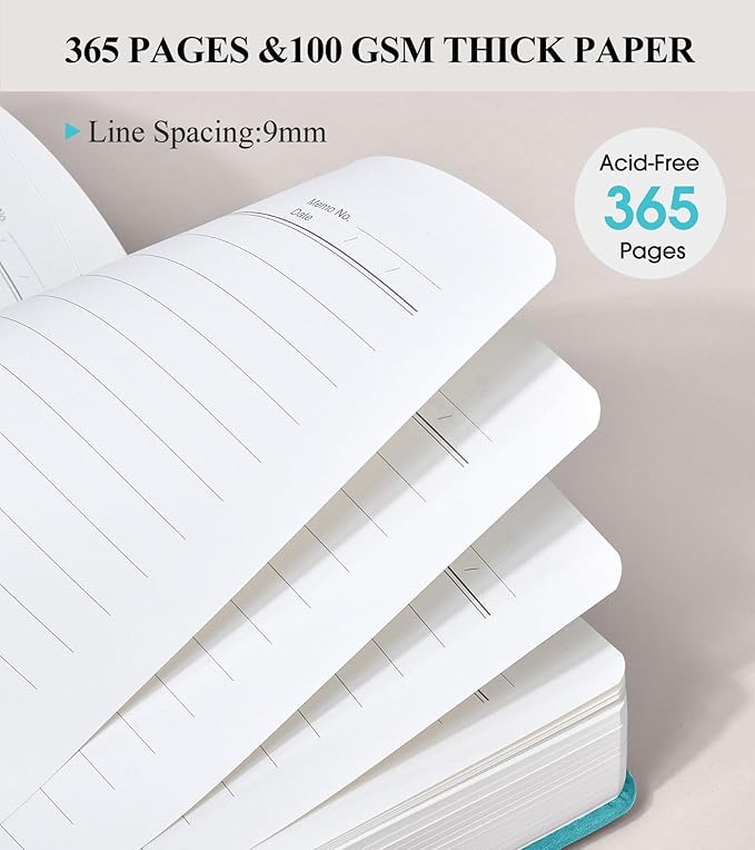 365 Page Thick Lined Journal Notebook for Men Women, A5 Leather Journals for Writing, Hardcover Notebooks for Work, School, Note Taking,Travel, Business,Personal Diary, College Ruled 5.9" x 8.4"