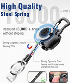 Autonomier 1Pack Heavy Duty Retractable Keychain, Unbreakable Embedded Body with 30.5" Dyneema Cord, Tactical ID Badge Holder Reel Carabiner Clip with Secure Magnetic Closure for Men, Holds 25oz