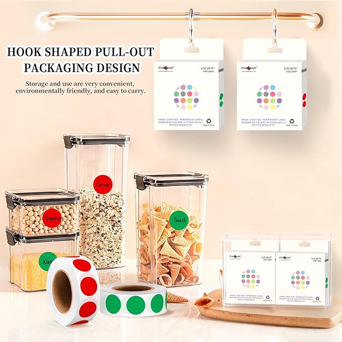 PARLAIM 2 Rolls 2000PCS 3/4" Round Circle Color-Code Dot Stickers,2 Color Style Colorful Coding Label Sticker for Home Office Classroom(Green+Yellow)