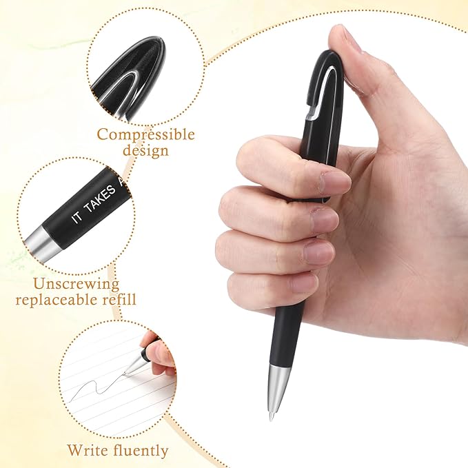 Lincia 100 Pcs Teacher Appreciation Ballpoint Pens Bulk Retractable Medium Point Pens with Black Ink Inspiration Thank You Gifts for Teacher, Back to School, Christmas