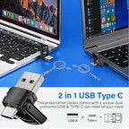 Presentation Clickers Wireless Presenter Remotes for PowerPoint, Powerpoint Clicker with Volume Control PowerPoint Slide Advancer for Mac, Receiver with Dual Functions,Computer, Laptop, LBBYDDLL