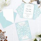 100 Sheets Blue Shimmer Cardstock 8.5 x 11 Metallic Paper, Goefun 80lb Card Stock Printer Paper for Invitations, Weddings, Parties, Showers