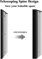 INFUN 1 Inch Telescoping 3 Ring Binder - 4PCS-Black, Flexible Binders with Customizable Front Cover and Clear Catalog Pocket,1 inch Binders 3 Ring, 225 Sheet Capacity