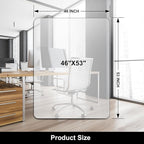 Kuyal Chair Mat for Hardwood Floor,46 x 53 inches Rectangle Desk Durable Wood/Tile Protection Mat for Rolling Chairs, Non-Studded Bottom