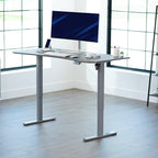 VIVO Electric 63 x 32 in Standing Desk, Memory Height Adjustment, 1B Series, Holds 220 lbs, Dark Gray Top Gray Frame, DESK-KIT-1G1G