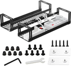 PAVSTINE Under Desk Cable Management Tray, 17 in Metal Cable Tray Basket for Wire Management, Power Strip Holder, Cord Organizer, Wire Tamer for Home/Office Desk Cable Hider Black, 2 Pack