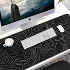 Large Extended Gaming Mouse Pad, 31.5x15.7 inch Computer Keyboard Mouse Mat, Water Resist Non-Slip Mousepad Rubber Base Long XXL Desk Mouse Pad for Gaming, Office & Home, Black White Lines