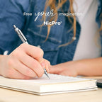 Nicpro Blocky Gear 0.5 mm Mechanical Pencil Set in Case, Metal Pencil with Lead Refills, Eraser for Professional & Adult Art Writing Drafting Drawing