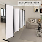 MAYOLIAH 8-Panel White Room Divider 6ft Tall Folding Privacy Screen Portable Office Partition Indoor Wall Separator 160" W X 72" H