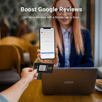 HotLabel – Google Review Stand 1-Pack – Bonus Google Review Tap Card 1-Pack – Black – NFC Tap & QR Code – Supports 2 Different Stores or Same - All Phones Compatible – No App/Subscription