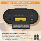 DOOMAY Digital Alarm Clock for Bedroom: Dual Alarm Bedside Clock VA LCD Display with Seconds, 9-Minute Snooze and Weekend Mode, 3 Brightness, 4 Alarms and 3 Volume Levels，Type C & Battery Included