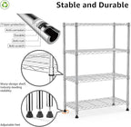 M MZG 1000 lbs Storage Shelving Steel Heavy Duty 4-Tier Utility Shelving Unit Steel Organizer Wire Rack for Home,Kitchen,Office,Chrome (13.7" D x 29.5" W x 47.2" H)