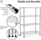 M MZG 1000 lbs Storage Shelving 4-Tier Utility Shelving Unit Steel Organizer Wire Rack for Home,Kitchen,Office,Chrome (13.7" D x 23.6" W x 53.4" H)
