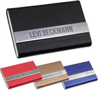 Taikuri Custom Business Card Holder Personalized Engraved Leather Business Card Case Holder Customized Your Text/Logo for Women/Men as Business/Unique Gift