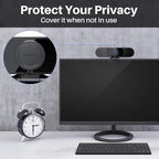EMEET C980 PRO 3-in-1 1080P Webcam with Microphone and Speaker, 60°-98° Wide Angle Webcam w/ 4 Noise Cancel Mics, 2 Speakers, Auto Low Light Correction W/Cover, USB Camera for Online Conference/Class