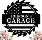 Custom American Flag Garage Sign,Metal Workshop Sign, Dad Shop, Garage Sign, Garage Wall Décor