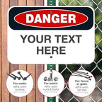 Custom Danger Sign, OSHA Sign, 12x18 Inches, Rust Free .063 Aluminum, Fade Resistant, Made in USA