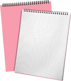 Engrowtic 1 Pack Top Spiral Graph Paper Notebooks 8.7 X11.4 Inch A4 Grid Paper Notepad 70 Sheet Memo Steno Pad for Engineering Writing Sketching Drawing School Office Supplies (Pink)