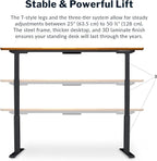Vari Classic Electric Standing Desk - VariDesk Height Adjustable Sit/Stand Desk - Dual Motor with Memory Presets, Stable Legs - Gaming, Home Office Workstation - 72x30 (Butcher Block/Slate Legs)