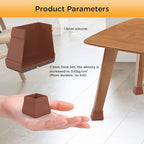 16 PCS Square Chair Leg Floor Protector, Silicone Chair Leg Cover, Furniture Leg Protectors with Felt, Mobile Table Leg Pad, Protect The Floor from Scratches.2 in Brown.