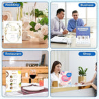 Smarpau Acrylic Sign Holder 4x6, 16 Pack Double-Sided Picture Frames Display Stand, Clear Table Number Holders, Plastic Menu Flyer Photo Holders for Office Store Restaurant