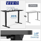 VIVO Electric 71 x 30 in Standing Desk with Full-Size RGB Mouse Pad, Memory Height Adjustment, 1B Series, Holds 220 lbs, Black Top Black Frame, DESK-KIT-1B7BP