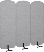 Natwind 3 Panel 73.2 x 71 inch Office Room Privacy Protect Space Divider Portable Partition,Wall Folding Cubicle Indoor Freestanding Acoustic Partition Temporary for Office Room
