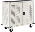 Global Industrial Mobile Storage & Charging Cart, 24 Laptop & Chromebook Device Capacity, Putty, Assembled, Laptop and Tablet Storage and Charging Cart