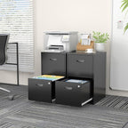 SteeLoong 2 Drawer File Cabinets,Metal Office File Cabinet with Lock,Black Filing Cabinets for Home Office,Vertical Modern File Cabinet Office Two Drawers for Hanging Letter,Assembly Required