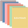 Maitys 6 Pcs Legal Pad Steno Spiral Notebook 8.5" x 11" Top Bound Spiral Pads Hard Cover College Ruled Notepad 70 Sheet Pad for School Office University Home(Lovely Color,Elegant Style)