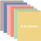Maitys 6 Pcs Legal Pad Steno Spiral Notebook 8.5" x 11" Top Bound Spiral Pads Hard Cover College Ruled Notepad 70 Sheet Pad for School Office University Home(Lovely Color,Elegant Style)