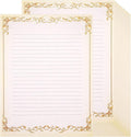 Sabary 200 Sheets Lined Stationary Writing Paper 8.5 x 11 Inch Fancy Vintage Stationery Letters Paper Lined Antique Retro Sheets for Letters Invitations Resume(Gold)