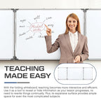 72" x 24" Foldable Whiteboard Dry Erase Board Large Tri Folding Whiteboard Magnetic Dry Erase Board, Wall Aluminium Frame and Flip Out Pen Tray for Office, Home