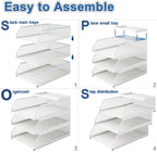 Natwind 3-Tier Stackable Paper Tray, Metal Mesh Desktop Organizer, Paper Sorter, Letter Trays,File Document Storage Rack for for Home, Office, School (White)