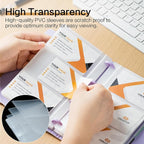 deli Business Card Holder, 180 Cards Book Portable Business Card Organizer for Men & Women, Professional Credit Cards Binder, Purple