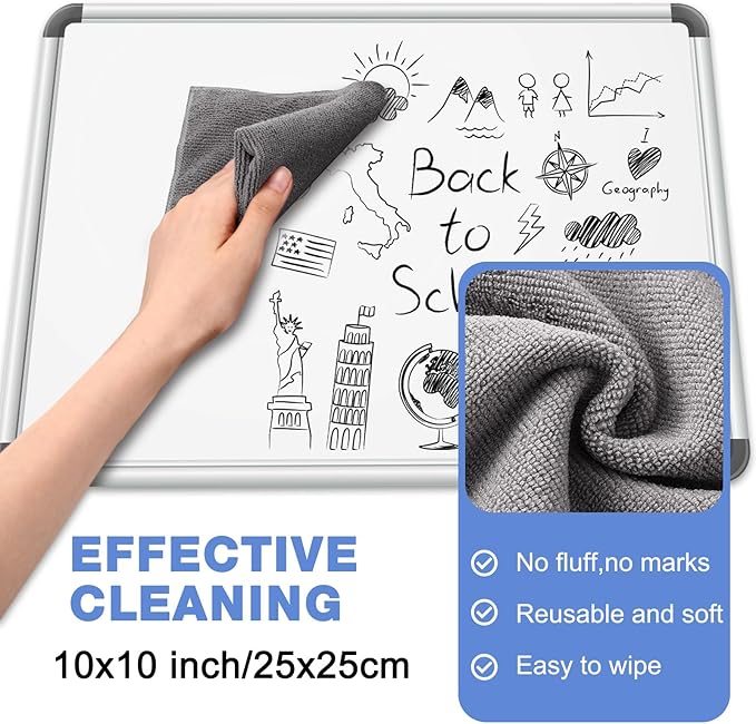 Dansib 10 Pack Non-Toxic Whiteboard Cleaner 8.5fl oz Dry Erase Board Cleaner with 6 Cloths Non-Toxic Dry Erase Cleaning Spray Removes Stubborn Marks from Whiteboards