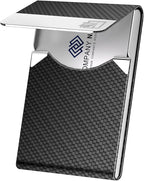 DMFLY Business Card Holder with Ultra Slim Design, Business Card Case with Premium PU Leather, Suit Pocket Metal Card Holder for Women/Men, Magnetic Closure Quick Access Cards, Small and Easy to Carry