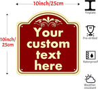 Custom Sign, Custom Indoor/Outdoor Decorative Sign，Aluminum Weatherproof Metal Sign Multiple Sizes, Customize for Office, Business, Workplace, office, Home, Delivery Signs, 10*10 Inch, Reddish