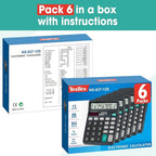 6 Pack Calculator Bulk, 12 Digits Calculators Desktop with Large LCD Display and Sensitive Butto, Solar and Battery Dual Power, Desk Calculator for Office, School, Home