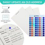 Comkiso Address Book with Individual Alphabetical Tabs Laminated, Large Print Address Book with 468 Wide Lining Entry Spaces, Change of Address Labels, Hardcover Address Book 5.7 x 8.5" - Aquamarine