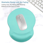 ITNRSIIET Ergonomic Mouse Pad with Gel Wrist Support Small Wrist Rest Smooth Surface Non-Slip PU Base Comfortable Office Supplies Pain Relief, 8.7 x 7.2 inches, Green