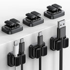 Lamicall 6Pack 3-in-1 Cord Spring Clip Holder - Small Clips for Desk Cable Organizer, Adhesive Adjustable Cable Holder for Charger Wire, USB Cord, Office, Car, Cord Management, Desk Accessories