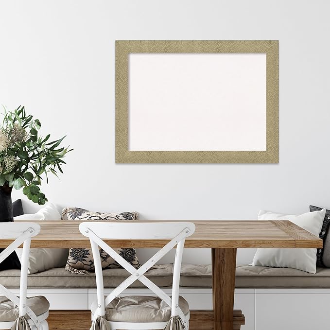 Amanti Art White Cork Board for Wall, 24x32 Vision Board with Gold Frame, Medium Corkboard Office Decor for Home Organization, Casual Corkboard Pinboard to display items for home organization