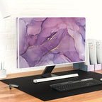 Baocicco Fashion Violet Marble Waterproof TV Dust Cover 40, 41, 42，43 Inch Anti-Static Dustproof Creative Design TV Screen Cover TV Screen Covers Sleeve Compatible with PC Desktop and TV LED LCD OLED