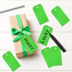 500 Pieces Plastic Shipping Tags with Wire Waterproof Hang Tags Heavy Duty Labeling Tags with String Wires Tags Labels Labeling Tags Stacking Tags for Equipment Car Parts (Green, 4 3/4 x 2 3/8)