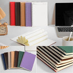 Leelosp 12 Pack Small Spiral Notebook A5 Lined College Ruled Spiral Journal Notebook 5.5 x 8.3 Inch Kraft Cover, 120 Pages for Work Students Office Business(Dark Color)
